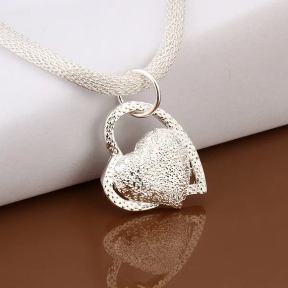 ❤️ NEW 💎 Luxury Heart 925 Sterling Silver Necklace - Picture 5 of 10